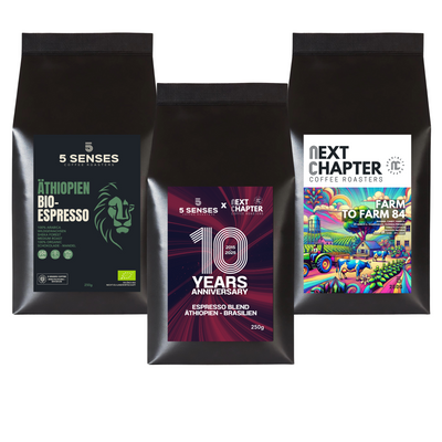 JUBILÄUMSPAKET ESPRESSO - 5 SENSES ORIGINAL x NEXT CHAPTER SIGNATURE x ANNIVERSARY-BLEND